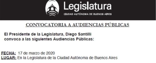 Audiencias publicas del 17 de marzo